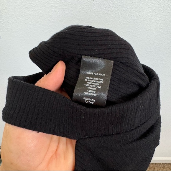 AFRM- Black Ribbed Midi Dress Size Small - Picture 3 of 6